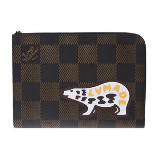 Louis Vuitton Damier Giant Pochette Jour Clutch Bag NIGO Brown